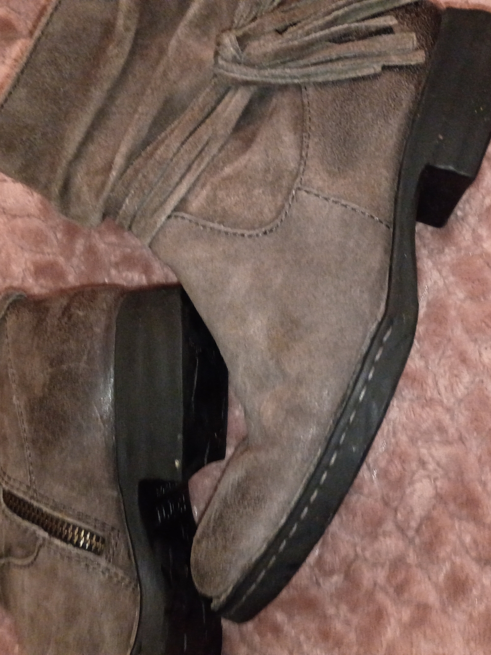 Born Suede Ankle Boots in Taupe Gray - Picture 6 of 8